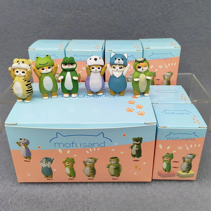 4cm Mofu 猫 サンズ アクションフィギュア コレクションセット 動物ヘッドギア人形 かわいい PVCモデル デスクトップ装飾 工芸品 ギフト おもちゃ