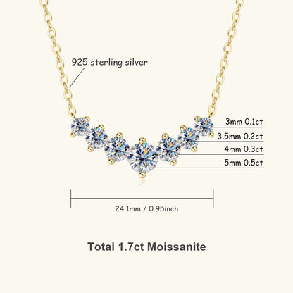 U-Smile モアサナイト ネックレス D VVS1 レディース用 Dカラー 輝くラボダイヤモンド ラグジュアリーネックレス 925スターリングシルバー 認定付き