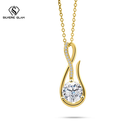 925 Sterling Silver Necklace 2CT D Color Moissanite Music Symbol Necklace Women's Anniversary Fine Jewelry mama Necklace