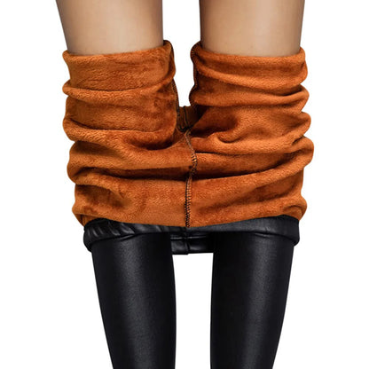 1 Piece Women'S Oversized Skinny-Looking Winter Tight-Fitting Leather Leggings With Small Feet