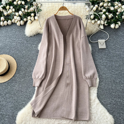 SINGREINY Autumn Knitted Warm Suits V Neck Buttons Vest+Full Sleeve Long Cardigans+Wide Legs Pants Women Solid Three Pieces Sets