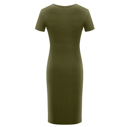 Summer Dress High Stretch Tank Robe Solid Short Sleeve Casual Slim Long Pencil Dress Women Sexy Maxi Dress Elegant Thin Vestido