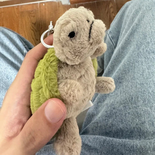 jellycat Mr. Timmy Turtle pendant bag bag charm doll key chain plush turtle toy girl cute gift baby soothing accessories toy
