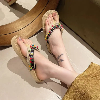 Woman Slippers Low Heel Shoes For Women On Beach Sandals Non Slip Slides Wholesale Bulk Sale Unique Comfortable And Elegan Price