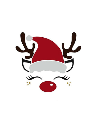 2024年 レディース クリスマス フーディードレス 帽子付き エルクフェイス柄 レースアップ フード付きドレス 長袖 Aライン ミニドレス