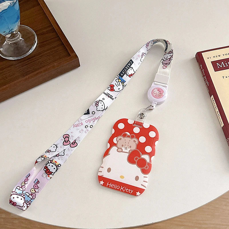 Sanrios Card Bag Cute Anime Figure Cinnamoroll Kuromi Id Bus Card Storage Case Holder Melody Pochacco Students Card Sleeve Gift