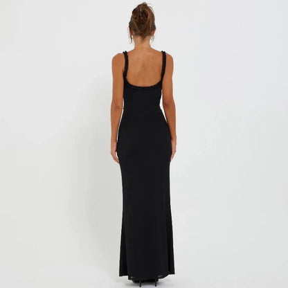 Giyu Sexy Evening Club Party Dresses Women 2025 Summer Sleeveless Backless Hollow Out Maxi Long Dress Elegant Bodycon White Robe