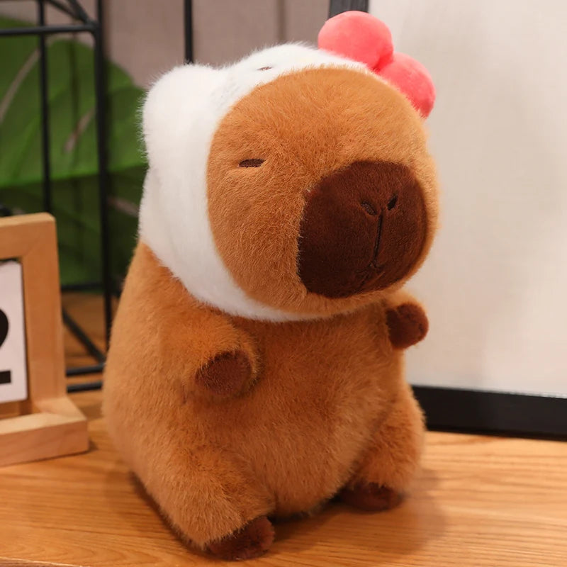 Capibara Plushies Doll Disney Stitch Pikachu Kuromi Lucifer Cat Hat Capybara Plush Toy Cartoon Stuffed Animal Doll Xmas Gifts