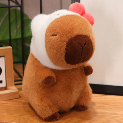 Capibara Plushies Doll Disney Stitch Pikachu Kuromi Lucifer Cat Hat Capybara Plush Toy Cartoon Stuffed Animal Doll Xmas Gifts