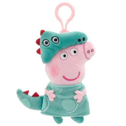 本物のペッパピッグジョージぬいぐるみおもちゃ高品質キーリングホット漫画動物キーチェーン人形ペンダント子供クリスマスギフト