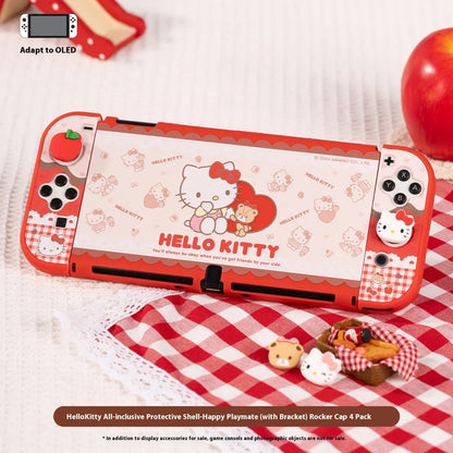 Sanrio Figure Hello Kitty Switch Ns/Oled Protective Case Hard Shell Protective Cover Plug Base Cute Peripheries Game Accessories