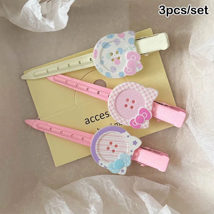 2/3/7pc Sanrio Hello Kitty Hairpin Pin Anime Cartoon Kuromi Cinnamoroll My Melody Barrettes Kawaii Hair Accessories Holiday Gift