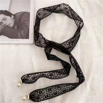 Fashion Sweet Decorative Lace Waist Belts Pearl Pendant Clothing Accessories Chain Belt Elegant Dress Waist Chain for Women