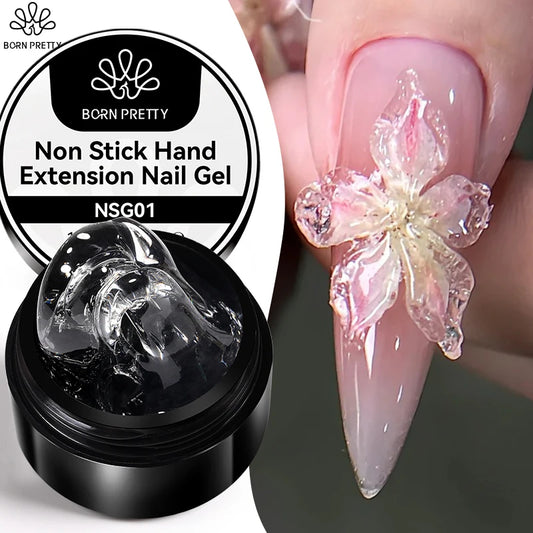 BORN PRETTY 15ml クリア ノンスティック ハンドエクステンション ジェルネイルポリッシュ 3Dシェーピングネイルアート用 固形ミルキーゼリーハードジェル フェイクネイル用