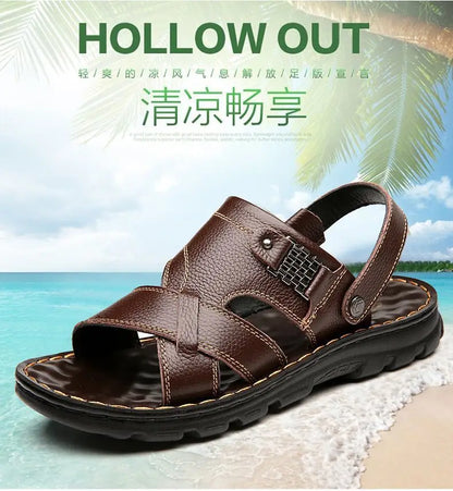 2025 New Men's Sandals for Men's Summer, Dual use for Cooling, Soft soled Exterior, Middle aged, Dad's Shoes, Elderly Shoes