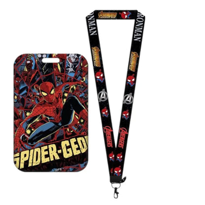 Cartoon Disney Marvel Spiderman Card Sleeve Cartoon Lanyard ID Bus Card Work Permit protect Sleeve Cute Student Stationery Gift