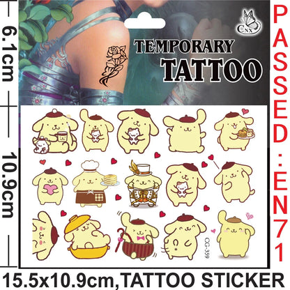 Sanrio series Tattoo Stickers Waterproof Cute Sticker Anime Birthday Party Supplies Decoration For Kids Women Men Gift
