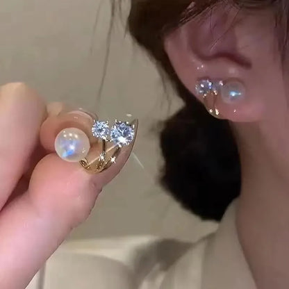 925 Silver Needle Korean Fashion Zircon Geometric Earrings For Women Jewelry 2025 Trending Luxury Crystal Cross Stud Earrings