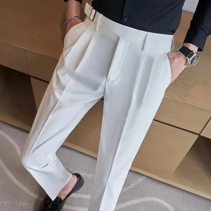 Men's Suit Pants, Fashion Slim Dress Trousers ,White Black Blue Green Pantalones Hombre Fall/Winter Male Pant, 2025 New