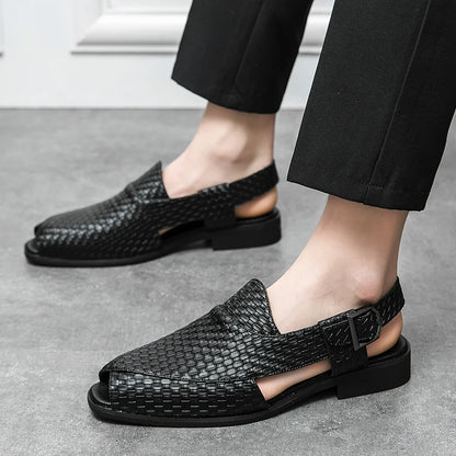 Sandals for Man Fashion Outdoor Roman Genuine Leather Indoor House Platform Male Beach Shoes Casual Men Sandals New In Summer