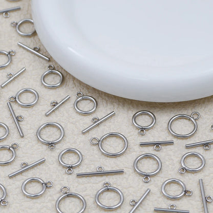Stainless Steel OT Rings&Toggle Clasps Round Bar For Jewelry Making Necklaces Bracelets Pendants DIY Handmade Accessories
