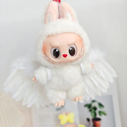 New Hot Doll's Wing For Labubu Doll Party big bow wings DIY Feather Angel Wing Props Accessories Feather Macaroon Birthday Gif