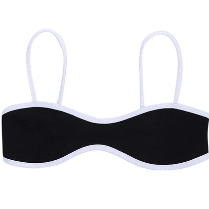Women Camisole Summer Clothes Spaghetti Straps Low-cut Contrast Color Slim Tops Sexy Club
