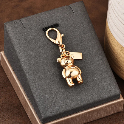 Fashion Bear Cherry Letter C Flower Keychains For Women Metal Y2K Exquisite Bag Pendant Car Key Ring Jewelry Gift Accessories