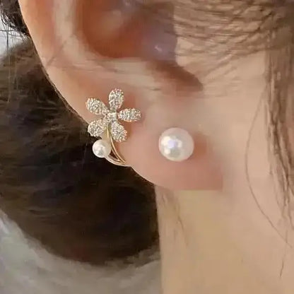 925 Silver Needle Korean Fashion Water Drop Pearl Earrings For Women Jewelry 2025 Trending New Women's Elegant Palace Earrings