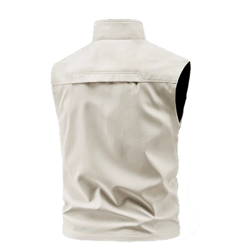Men Outdoor Cargo Breathable Sleeveless Vest Mens Tactic Casual Fish Vests Coats Man Pockets Sport Loose Cardigan Vest Waistcoat