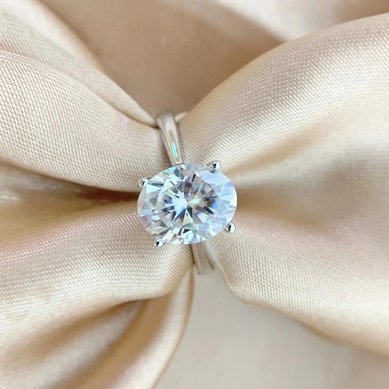Smyoue オーバルカット 1CT 2CT 3CT Dカラー モアサナイトリング レディース用 ラボダイヤモンド ウェディング プロミスバンド S925 スターリングシルバージュエリー