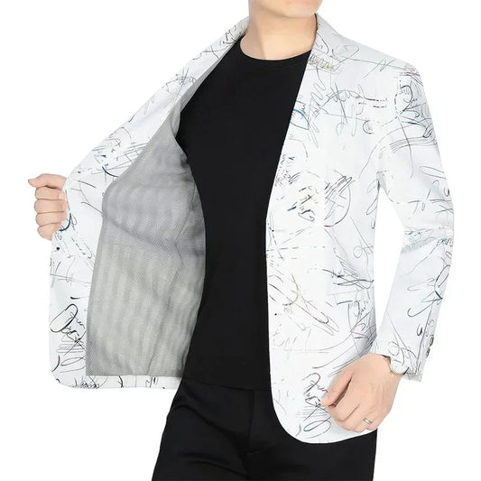 New Spring Summer Male Mesh Breathable Blazers Men Thin Quick Drying Suits Jackets Quality Man Business Casual Suits Coats 4XL