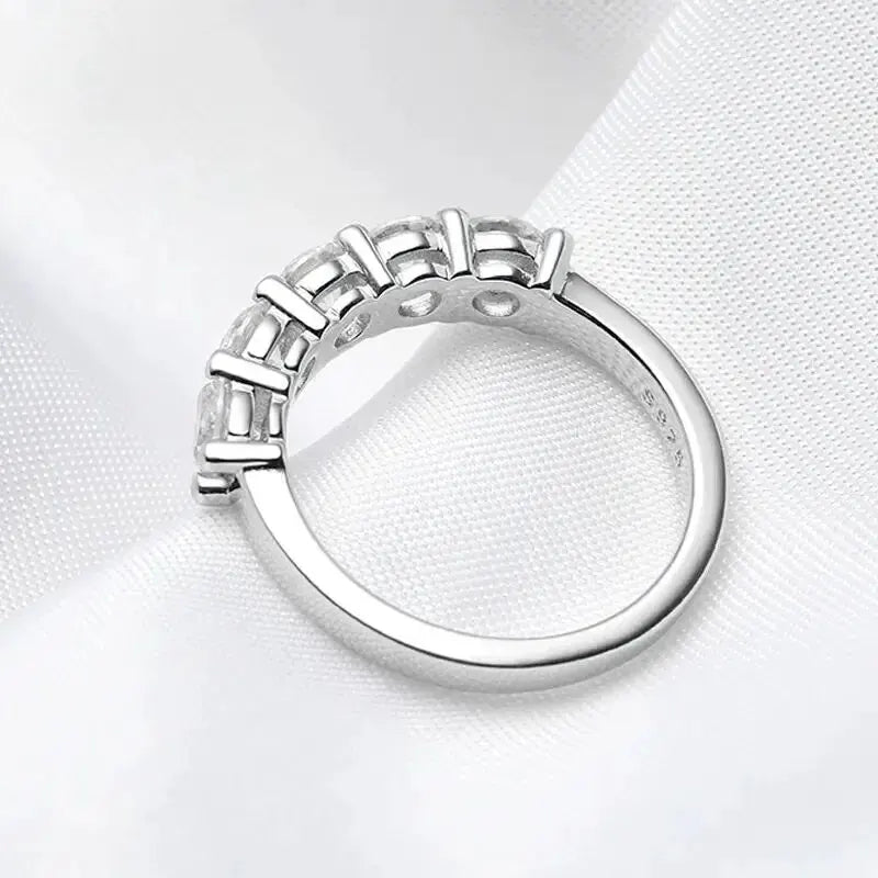 White Gold D Color 3mm Moissanite Ring for Women 1.5CT Stone Match Diamond Wedding Band Bride S925 Sterling Silver GRA