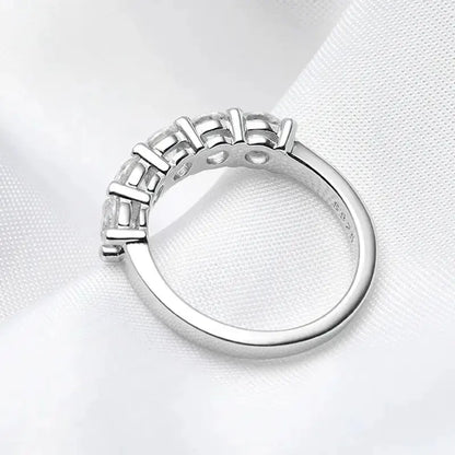 White Gold D Color 3mm Moissanite Ring for Women 1.5CT Stone Match Diamond Wedding Band Bride S925 Sterling Silver GRA