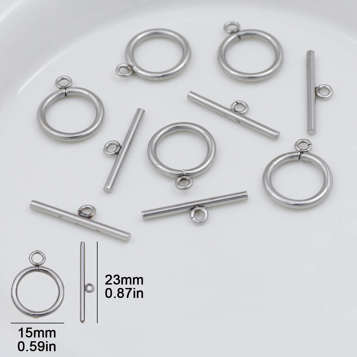 Stainless Steel OT Rings&Toggle Clasps Round Bar For Jewelry Making Necklaces Bracelets Pendants DIY Handmade Accessories