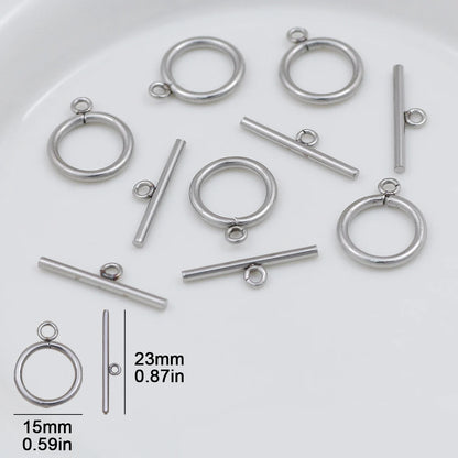 Stainless Steel OT Rings&Toggle Clasps Round Bar For Jewelry Making Necklaces Bracelets Pendants DIY Handmade Accessories
