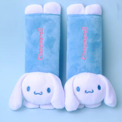 21cm Sanrio Hellokitty Melody Car Seat Belt Cover Soft Cute Cinnamoroll Kuromi Car Shoulder Interior Decoration Charm Gift