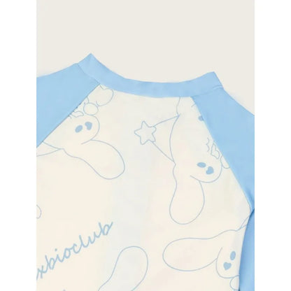 Kawaii cinnamoroll Girl Swimsuit Sanrio Anime 2024 new Summer Children Long Sleeve Bathing Suit Fashion One Piece Swimwear gifts