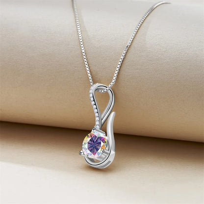 2 Carat 8mm Moissanite Necklace for Women GRA Certified 925 Sterling Silver Solitaire Pendant Chain Diamond Tester Included