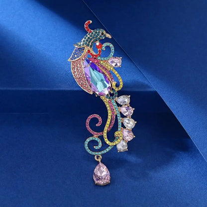 Elegant Classic Crystal Peacock Shining Brooch Pin For Women High-end Exquisite Banquet Party Animals Badges Jewelry Gift