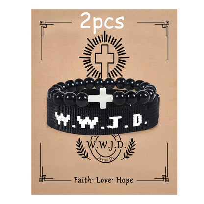 Harong WWJD Adjustable Colorful Bracelets What Wound Jesus Do Bracelets Inspirational Christian Jewelry Gifts for Women Men