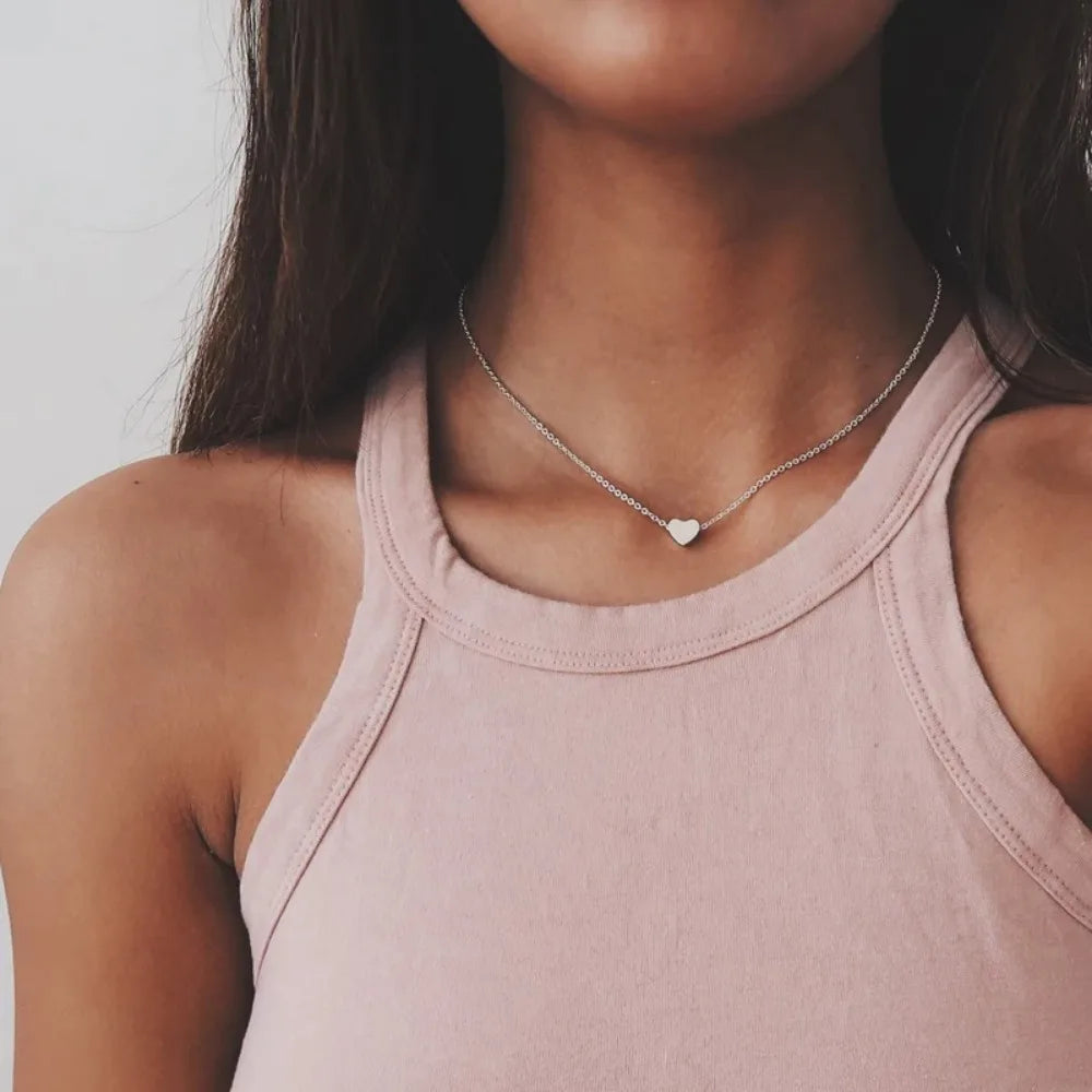 2024年新作レディースチョーカーゴールド/シルバーカラーチェーンスターハートチョーカーネックレスジュエリーCollana Kolye Bijoux Collares Mujer Collier