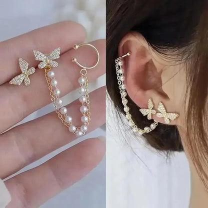 925 Silver Needle Korean Fashion Tassel Pearl Earrings For Women Jewelry 2025 Trending New Vintage Women's Pearl Drop Earrings