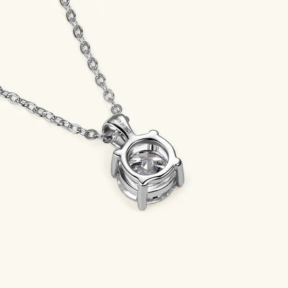 IOGOU Sparkling Real 1 Carat D Color Moissanite Pendant Necklaces For Women 100% 925 Silver Wedding Fine Jewelry Accessories