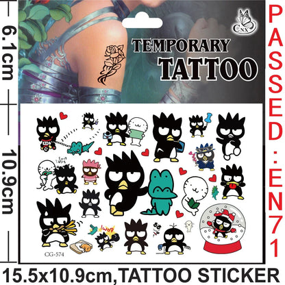 Sanrio series Tattoo Stickers Waterproof Cute Sticker Anime Birthday Party Supplies Decoration For Kids Women Men Gift