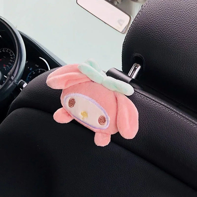 Sanrio Anime Figure Peripherals Car Hook Hanbag Storage Organizer Interior Decoration Cute Kuromi My Melody Car Seat Hook Gifts