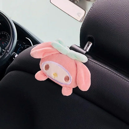 Sanrio Anime Figure Peripherals Car Hook Hanbag Storage Organizer Interior Decoration Cute Kuromi My Melody Car Seat Hook Gifts