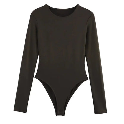 TRAF Woman 2025 Bodysuits Long Sleeve Black Body For Women Spring Summer Slimming Bodysuit Lingerie One Piece Thong Bodysuit