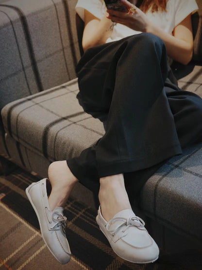 Loafers Woman Flats 2025 Woman Slip-on Casual Soft Leather  Female Flats Shoes Comfortable Women's Whoes