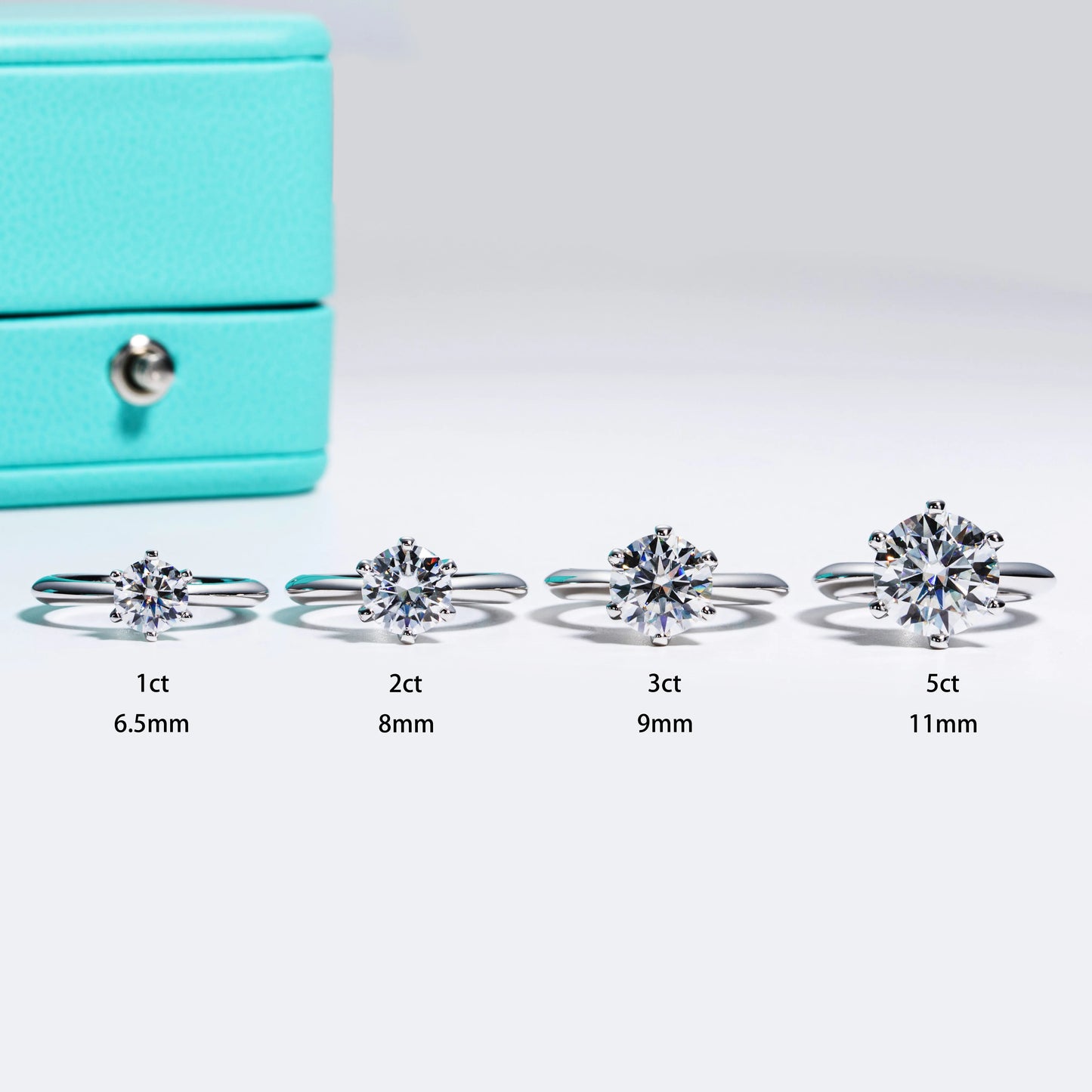 AnuJewel 1カラット 2カラット 3カラット 5カラット Dカラー モアサナイト 婚約指輪 レディース 925スターリングシルバー ゴールドメッキ ソリティアリング 卸売り